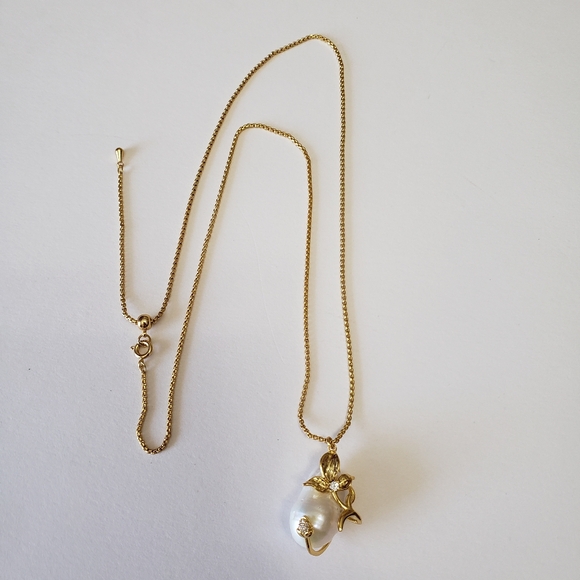 Pearl Necklace Oil Painting Baroque Pearls Natural Freshwater Pendant Flower - Picture 5 of 9